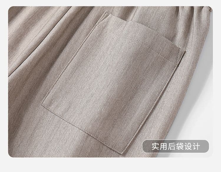 실사 가을 겨울 새로운 워싱 오래된 돈 바람 질감 센스 스트레이트 루즈핏 작은 슬랙스 빛 비즈니스 캐주얼 바지 남성용 바지 상세 이미지 24