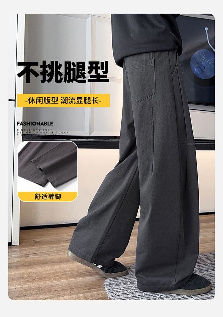 실사 가을 겨울 새로운 순면 아메리칸 celanfit 높음 거리 주름 레트로 워싱 스트레이트 루즈핏 워크웨어 팬츠 상세 이미지 3