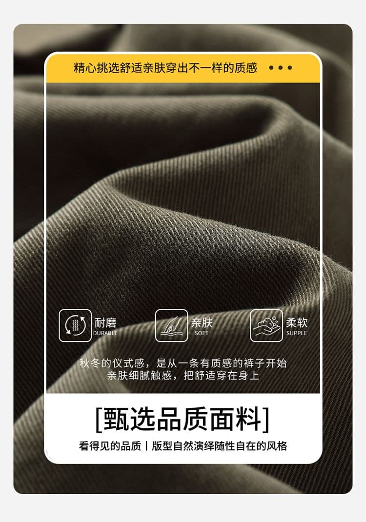 실사 가을 겨울 새로운 순면 아메리칸 높음 거리 주름 워싱 스트레이트 루즈핏 캐주얼 워크웨어 팬츠 상세 이미지 2