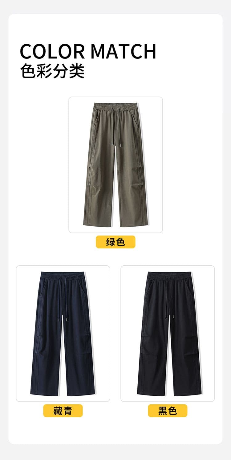 실사 가을 겨울 새로운 순면 아메리칸 높음 거리 주름 워싱 스트레이트 루즈핏 캐주얼 워크웨어 팬츠 상세 이미지 6