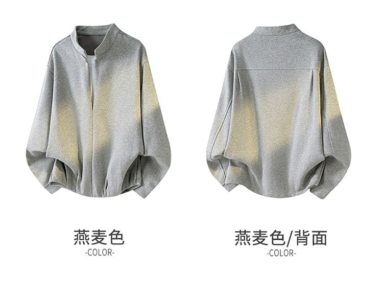 실사 가을 겨울철 새로운 오래된 돈 바람 아메리칸 페이크 레이어드 디자인 센스 스탠드 칼라 하프 오픈 가디건 캐주얼 후드티 상세 이미지 8