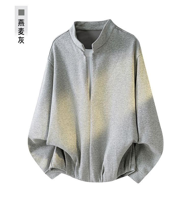 실사 가을 겨울철 새로운 오래된 돈 바람 아메리칸 페이크 레이어드 디자인 센스 스탠드 칼라 하프 오픈 가디건 캐주얼 후드티 상세 이미지 12