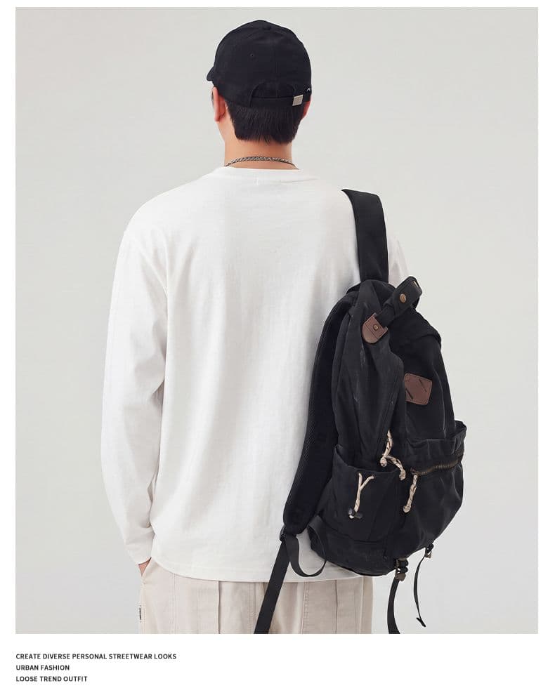 실사 가을 긴팔 티셔츠 남성 구조 섹션 라운드 넥 풀오버 루즈핏 티셔츠 무거운 다용도 트렌드 미니멀리즘 상세 이미지 9