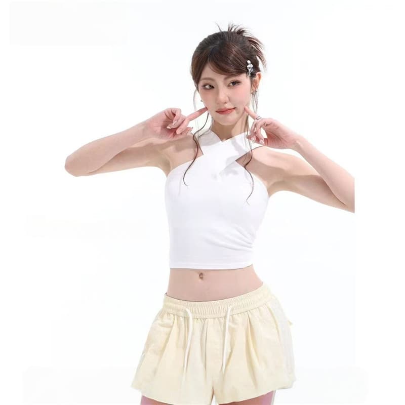 봄 여름 새로운 행침 목 운동 조끼 여성 원피스 검정색 필라테스 피트니스 패션 요가 의류 속옷 외출용 이미지 3