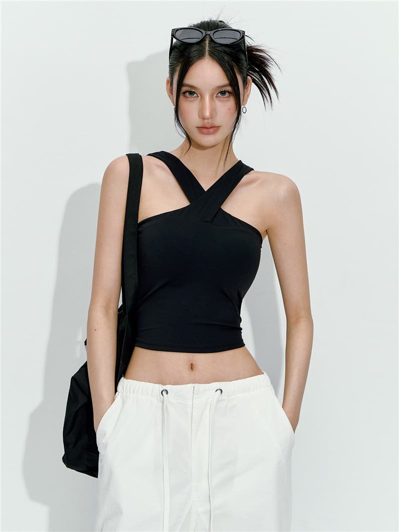 봄 여름 새로운 행침 목 운동 조끼 여성 원피스 검정색 필라테스 피트니스 패션 요가 의류 속옷 외출용