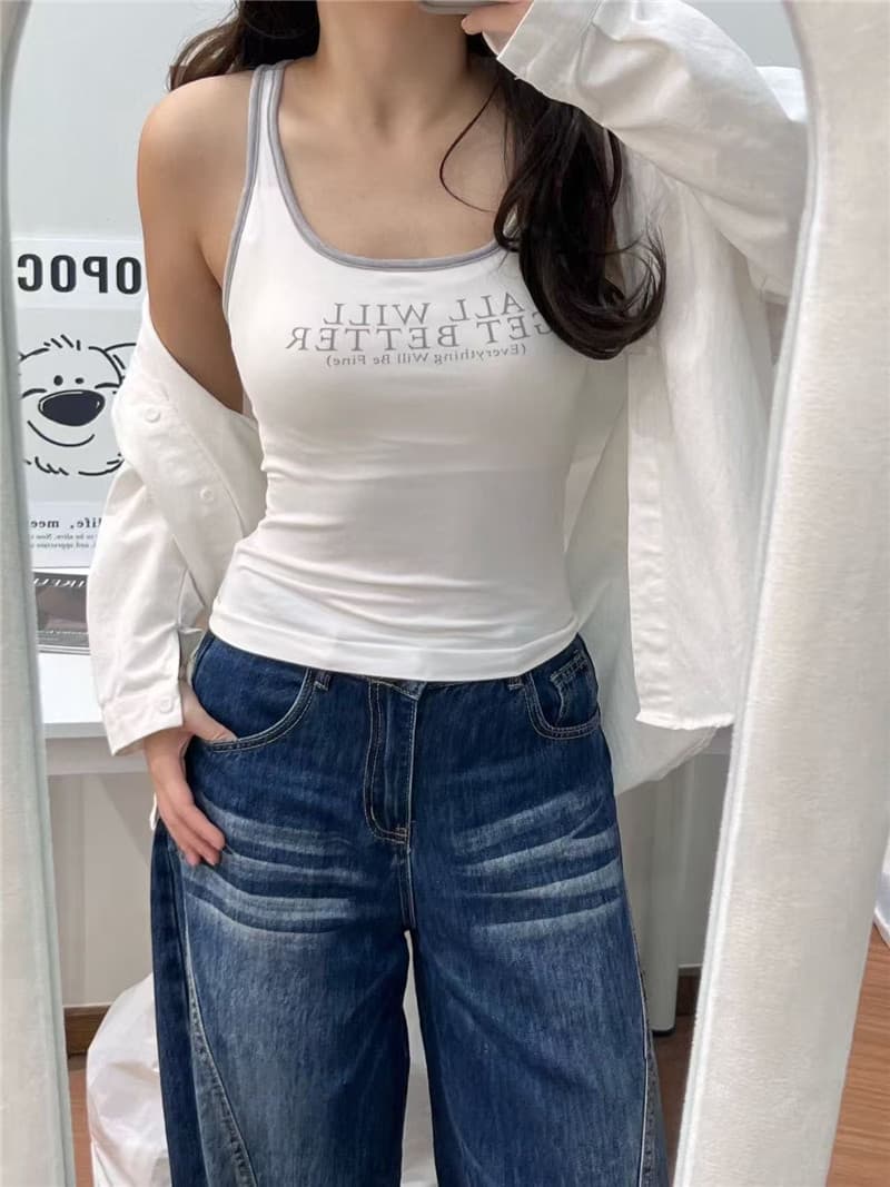 봄 새로운 아메리칸 레트로 핫걸 외출용 캐미솔 2026 여름 새로운 인사이드 가져 가라. 민소매 맨위 상세 이미지 4