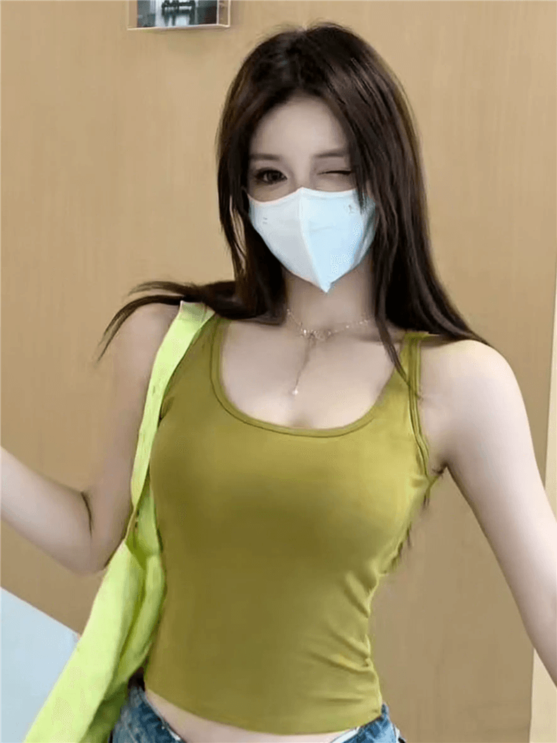 2026 봄 여름 섹시함 십자가 아름다움 뒤로 캐미솔 벨트 가슴 패드 브래지어 하나 민소매 외출용 만나는 맨위 이미지 3