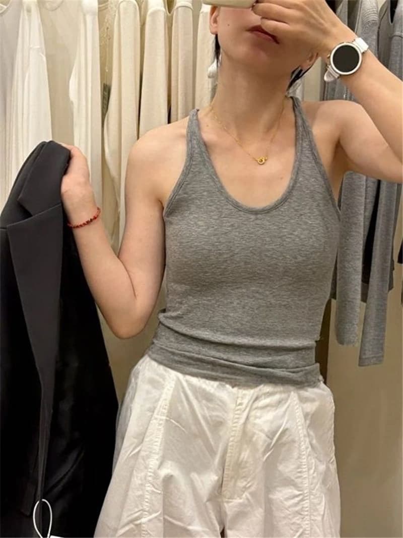 봄 여름 새로운 벨트 라텍스 가슴 패드 핫걸 행침 목 슬립 단어 조끼 여성 외출용 인사이드 가져 가라. 아름다움 뒤로 몸매 가꾸기 맨위 상세 이미지 11