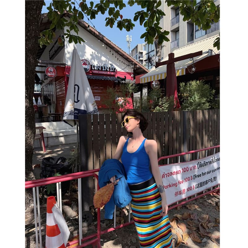 생방송 폭발 클라우드 시티 요새 봄 새로운 민소매 조끼 여성 한국 스타일 캐주얼 다용도 슬립 만나는 상세 이미지 10