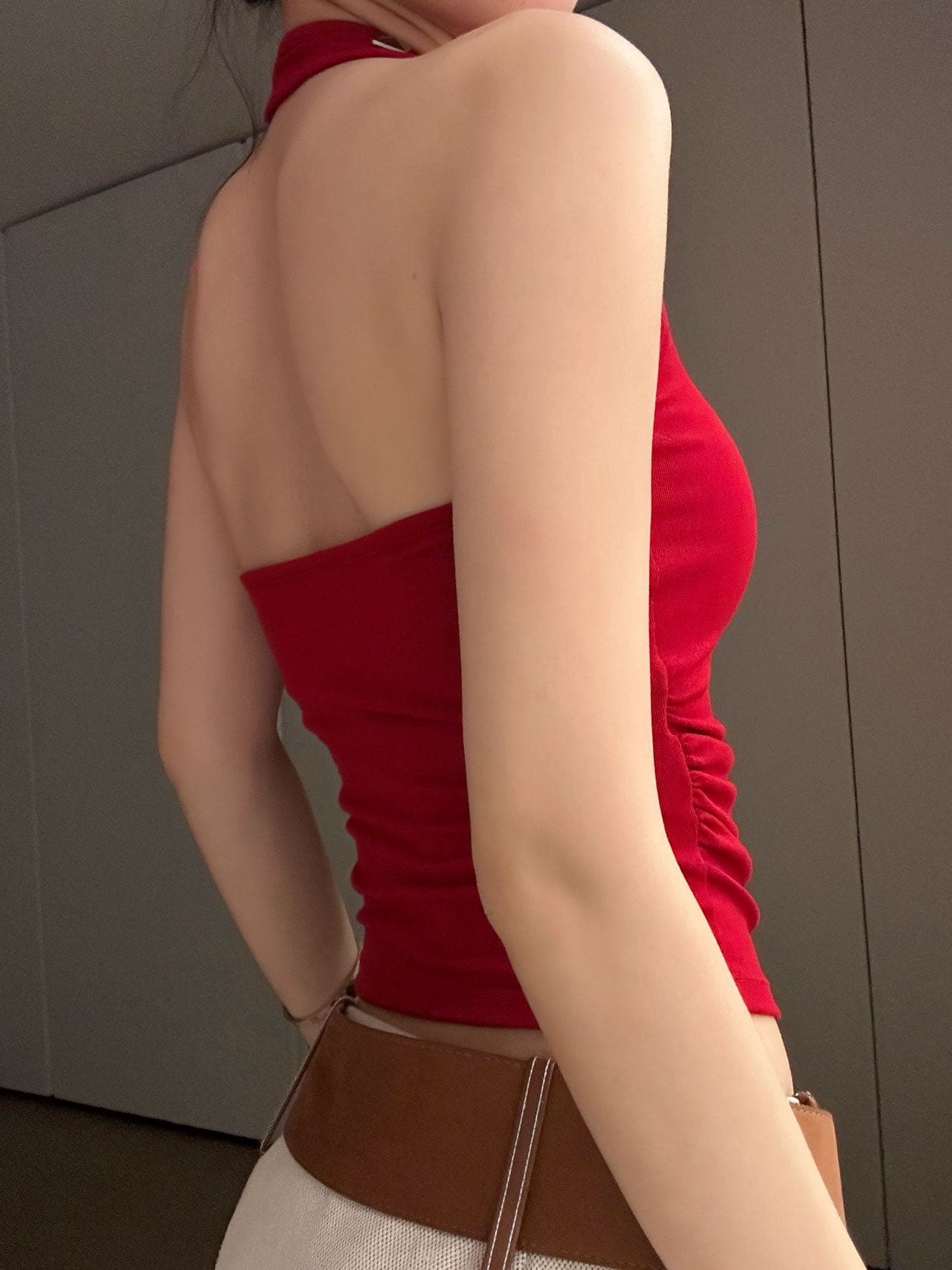 핫걸 금속 광장 못 행침 목 u 칼라 섹시한 아름다움 뒤로 맞춤 두꺼운 2.5cm 만화 가슴 패드 고정 컵 조끼 상세 이미지 16