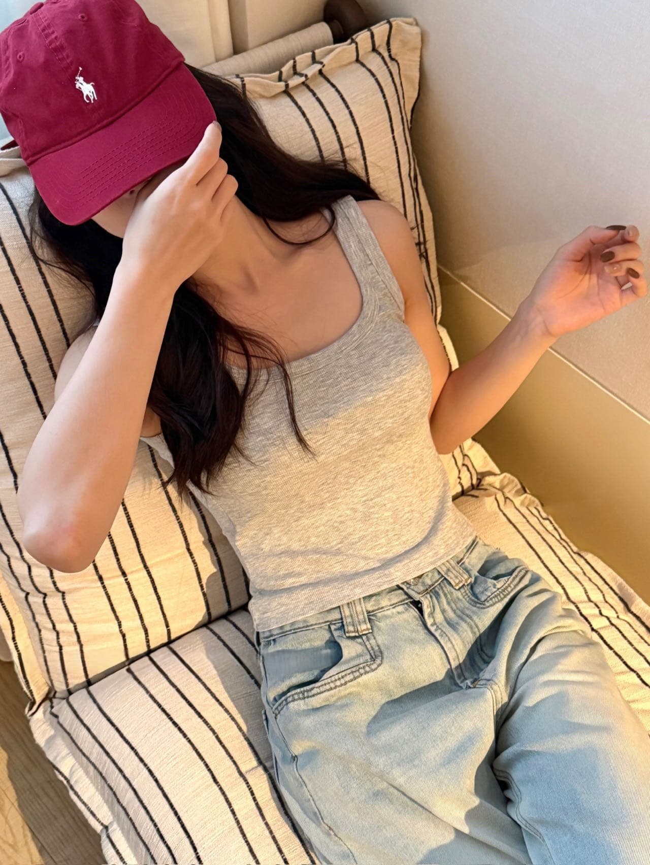 리브 면 와이드 어깨끈 전후 대 u 칼라 조끼 수 있습니다. 인사이드 가져 가라. 외출용 원피스 고정 컵 아름다움 뒤로 슬립 이미지 4