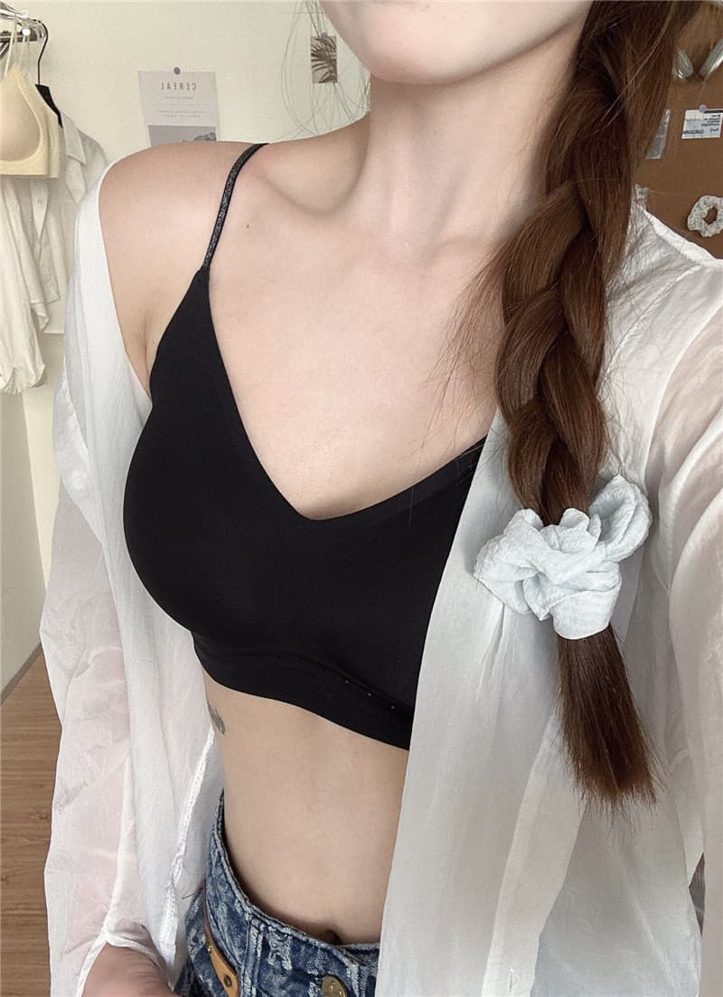 왕 옥 원자바오 같은 단락 파운데이션 속옷 여성 작은 가슴 모으다 통기성 뒤로 심장 어깨끈 아름다움 뒤로 브래지어 얇은 스타일 상세 이미지 5
