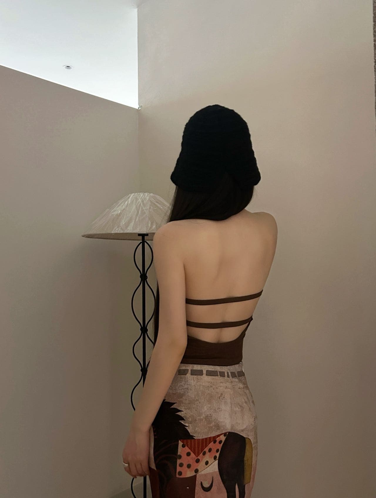 핫걸 터틀넥 섹시함 발굴하다 어깨 행침 목 단어 뒤로 아름다움 뒤쪽에 의류 고정 컵 원피스 컵 패드 백리스 조끼 상세 이미지 22