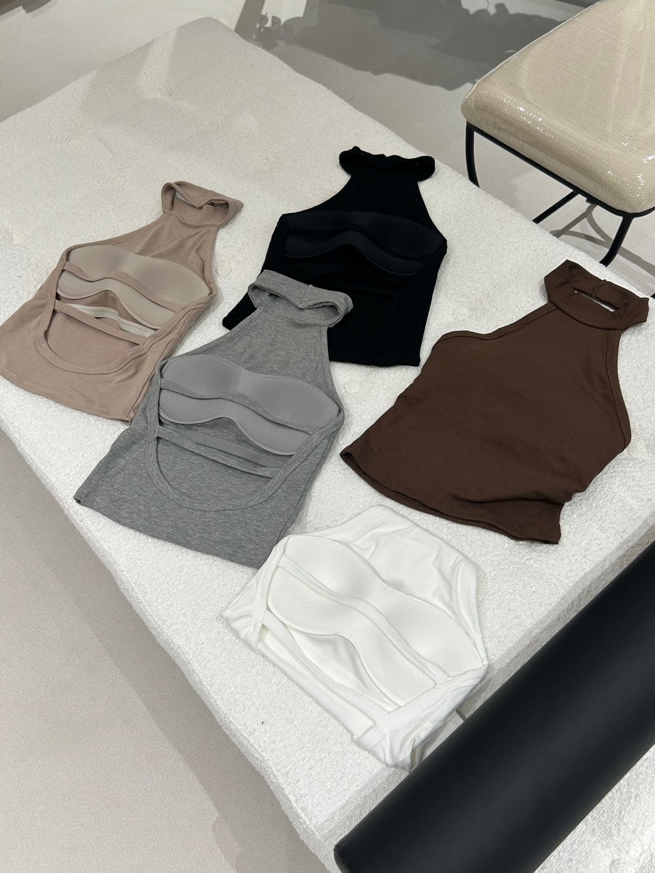 핫걸 터틀넥 섹시함 발굴하다 어깨 행침 목 단어 뒤로 아름다움 뒤쪽에 의류 고정 컵 원피스 컵 패드 백리스 조끼 상세 이미지 26