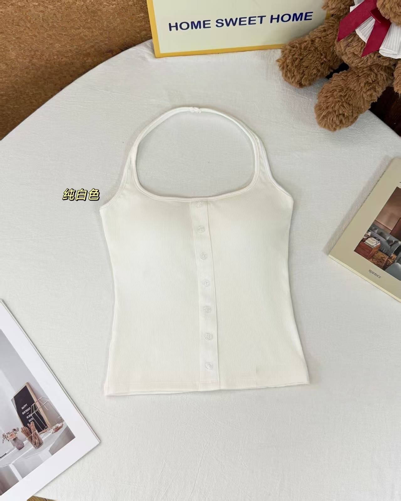 아메리칸 행침 목 핫걸 바람 단추 조끼 고정 원피스 가슴 패드 섹시한 아름다움 뒤로 슬립 상세 이미지 21