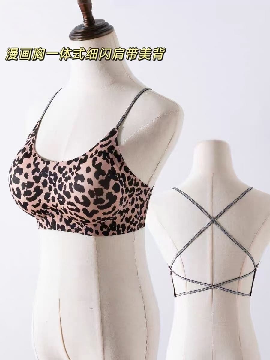 만화 가슴 원피스 좋은 플래시 어깨끈 아름다움 뒤로 얼음 실크 없음 흔적 고정 컵 bra 백리스 십자가 슬립 이미지 2