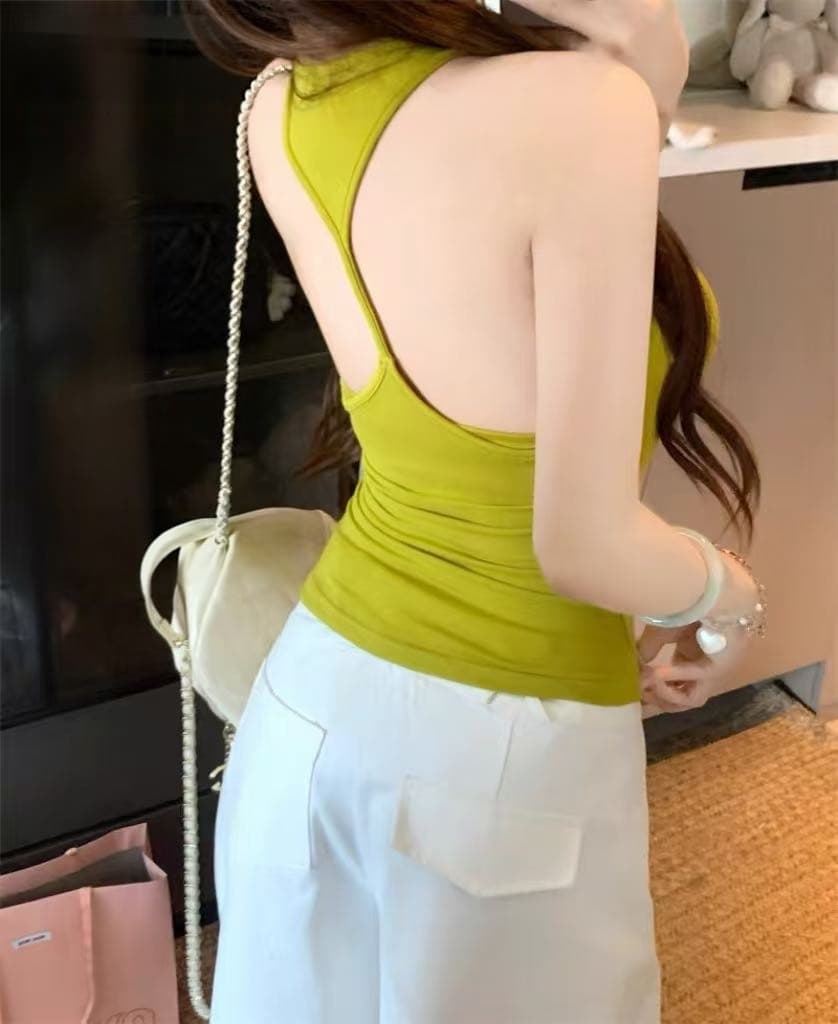 핫걸 바람 레트로 u 칼라 디자인 센스 단어 조끼 나만의 것을 가져와 라. 가슴 패드 무료 착용 bra 아름다움 뒤로 뒤로 t 단어 슬립