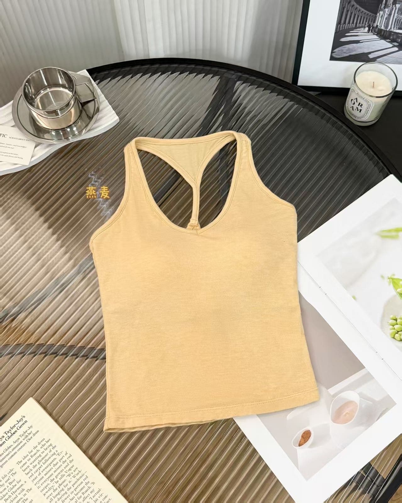 핫걸 바람 레트로 u 칼라 디자인 센스 단어 조끼 나만의 것을 가져와 라. 가슴 패드 무료 착용 bra 아름다움 뒤로 뒤로 t 단어 슬립 상세 이미지 25