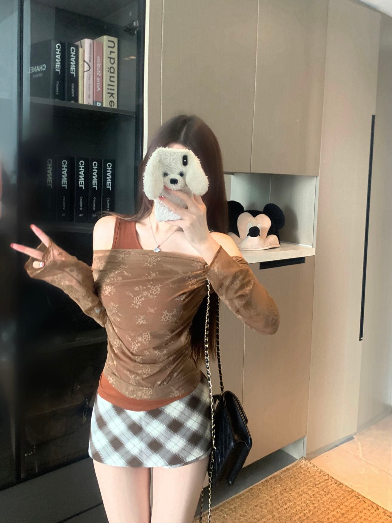 이른 가을 레이스 조각 페이크 레이어드 비스듬한 어깨 태양 보호 셔츠 나만의 것을 가져와 라. 가슴 패드 원피스 무료 착용 bra 레이스 자외선 차단 의류 상세 이미지 18