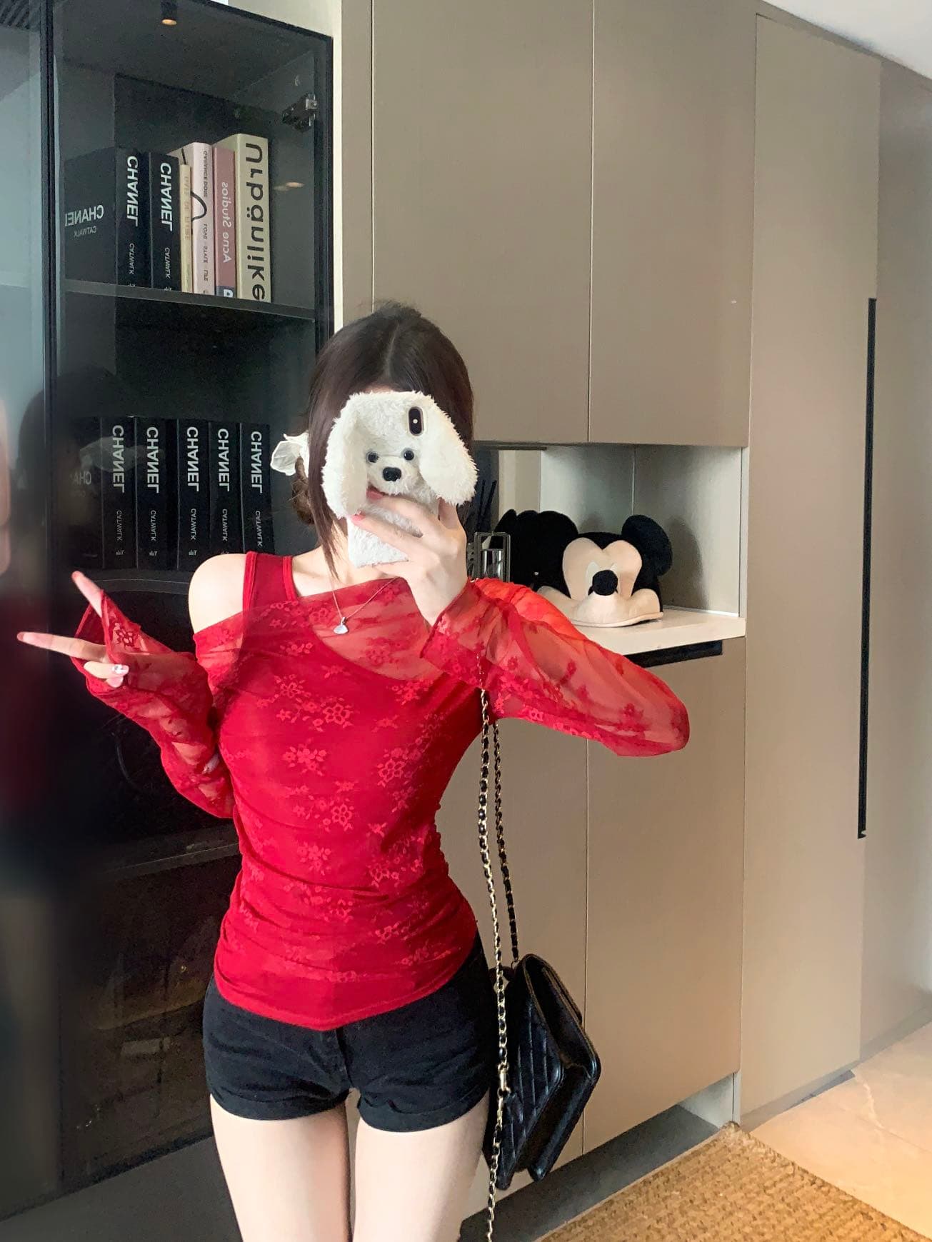 이른 가을 레이스 조각 페이크 레이어드 비스듬한 어깨 태양 보호 셔츠 나만의 것을 가져와 라. 가슴 패드 원피스 무료 착용 bra 레이스 자외선 차단 의류 상세 이미지 26