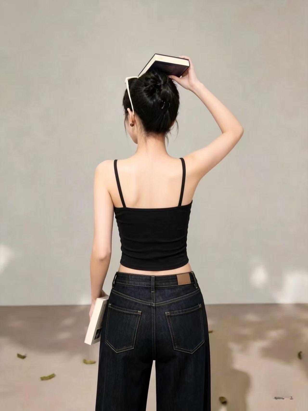 인사이드 가져 가라. 유물 우유 피부 광장 칼라 슬립 나만의 것을 가져와 라. 가슴 패드 무료 착용 bra 원피스 다용도 미니멀리즘 아름다움 뒤로 조끼 이미지 2
