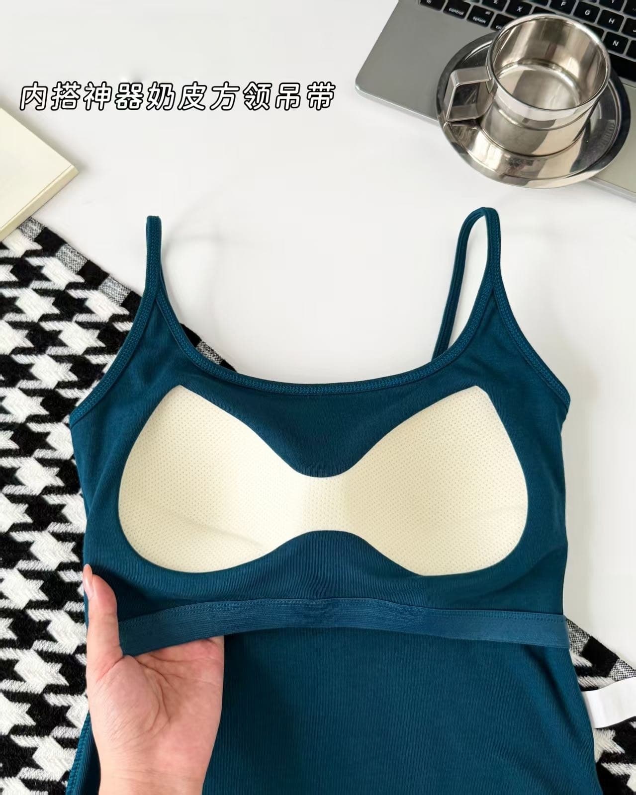 인사이드 가져 가라. 유물 우유 피부 광장 칼라 슬립 나만의 것을 가져와 라. 가슴 패드 무료 착용 bra 원피스 다용도 미니멀리즘 아름다움 뒤로 조끼 상세 이미지 10