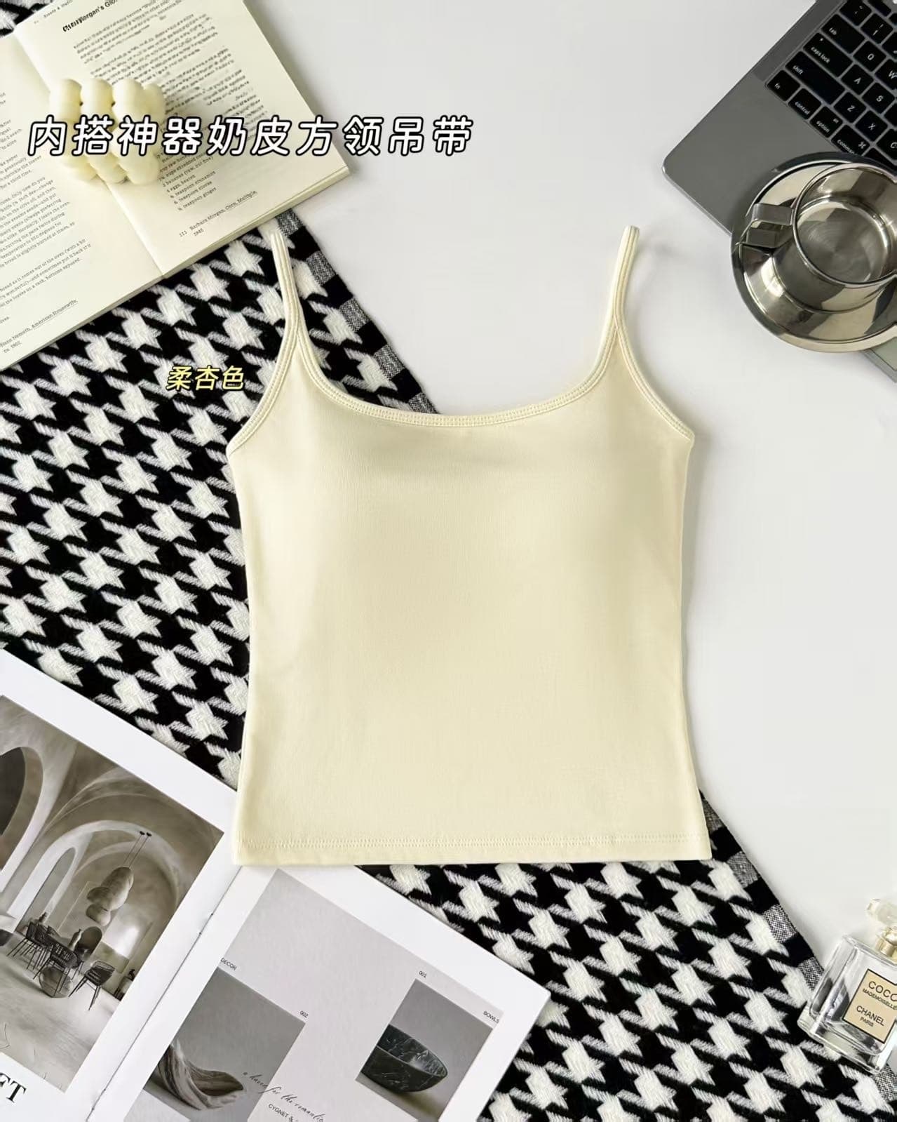 인사이드 가져 가라. 유물 우유 피부 광장 칼라 슬립 나만의 것을 가져와 라. 가슴 패드 무료 착용 bra 원피스 다용도 미니멀리즘 아름다움 뒤로 조끼 상세 이미지 18