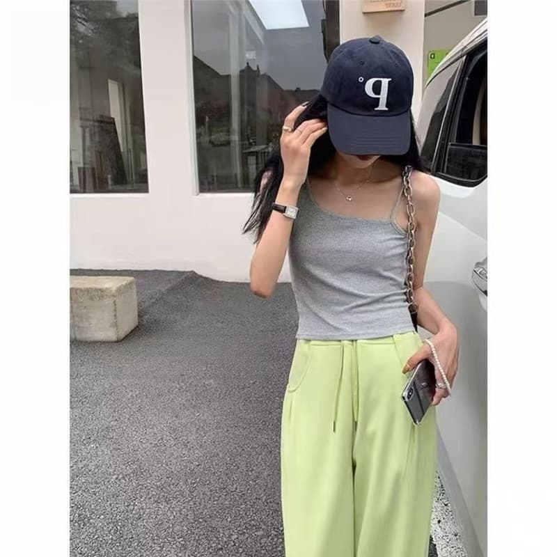 이른 가을 유럽 팬 ins 바람이 아닙니다. 규칙 슬립 비스듬한 어깨 디자인 나만의 것을 가져와 라. 가슴 패드 원피스 가슴 패드 아름다움 뒤로 조끼 이미지 4