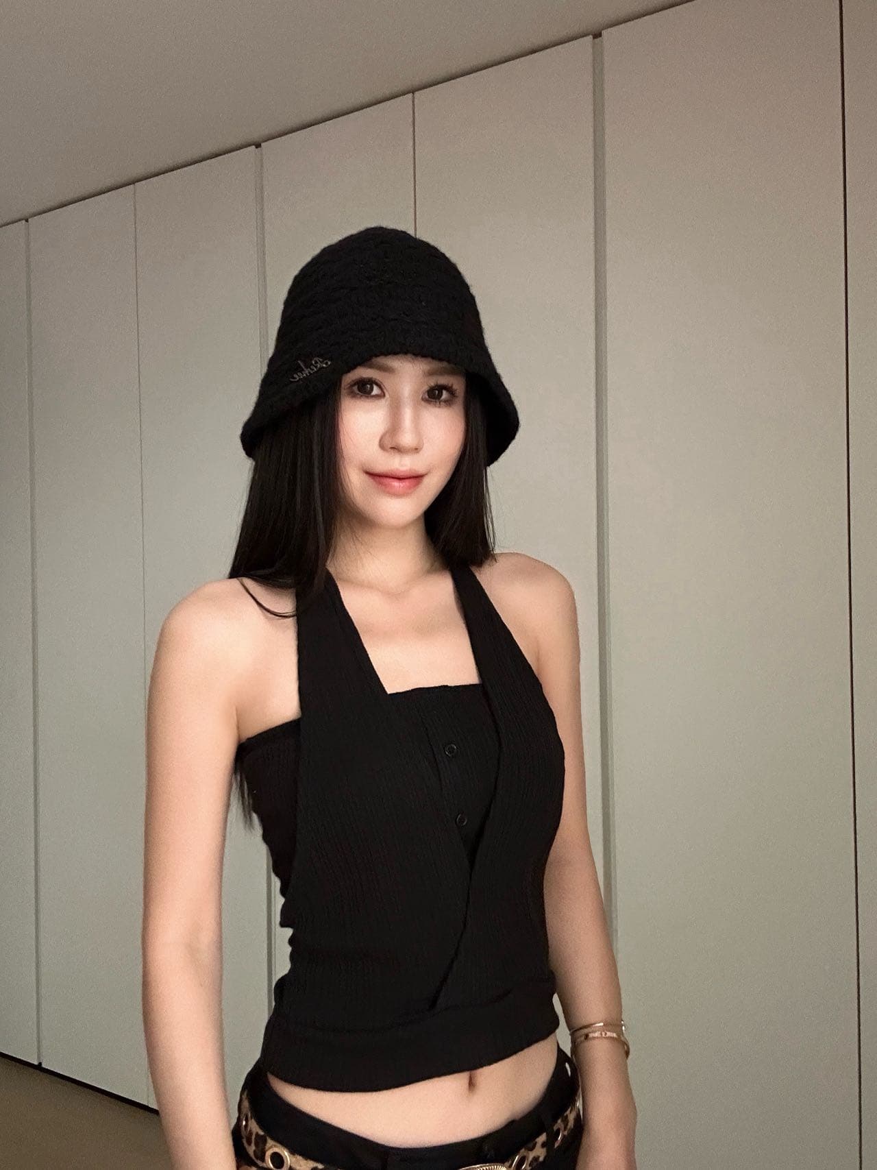 모직물 느긋한 바람 페이크 레이어드 행침 목 튜브탑 고정 원피스 우유 센스 ~을 통해 气胸 패드 아름다움 뒤로 조끼 상세 이미지 12