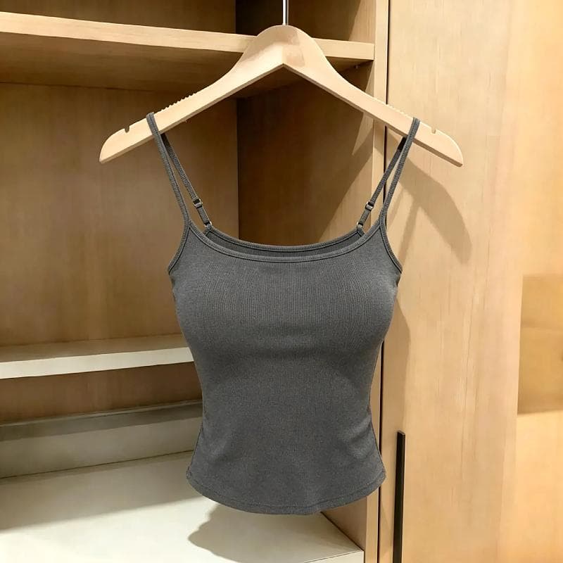이른 가을 새로운 핫걸 바람 광장 칼라 캐미솔 봄 가을 벨트 가슴 패드 몸매 가꾸기 슬림해 보이는 외출용 연삭 털 맨위 이미지 4
