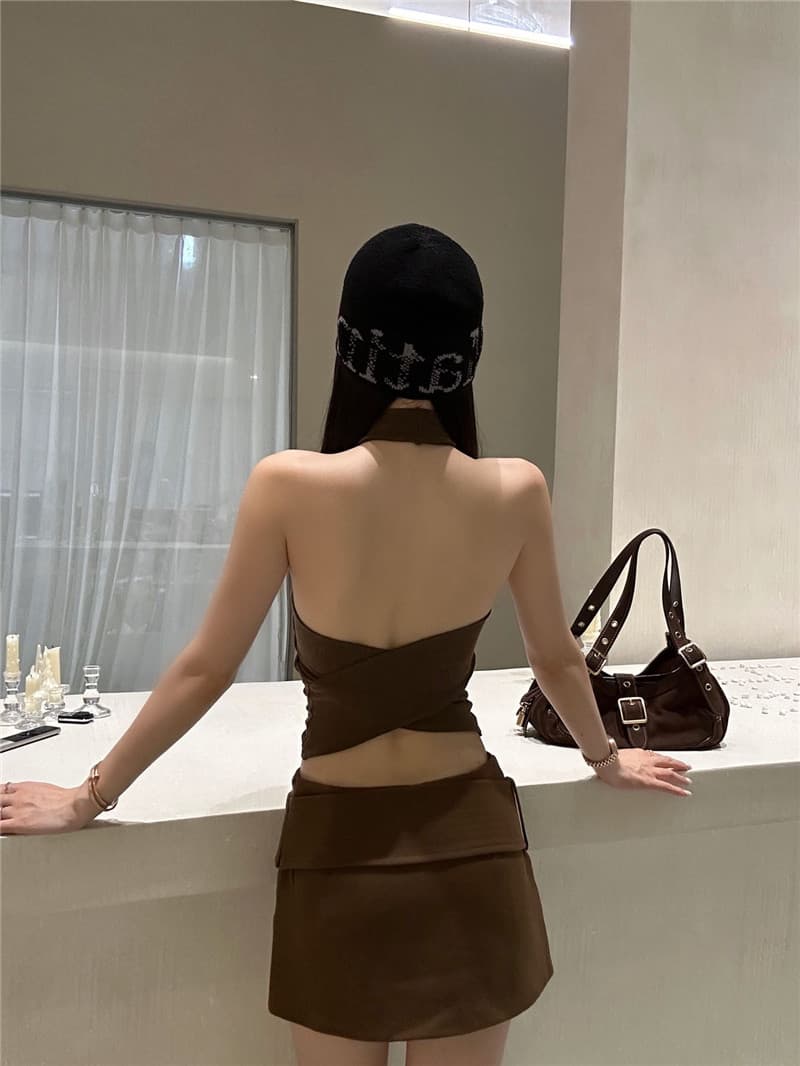 가을 겨울 새로운 섹시함 발굴하다 어깨 행침 목 터틀넥 민소매 조끼 여성 가을 벨트 가슴 패드 몸매 가꾸기 허리 수축 쇼트 스타일 맨위 상세 이미지 19