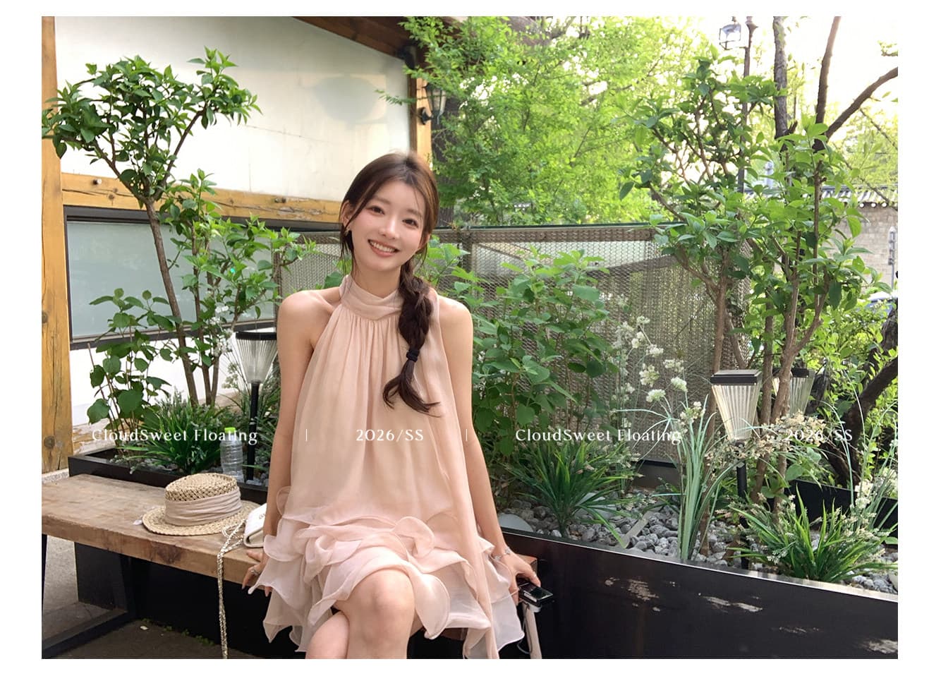 릴리 오브 더 밸리 여름 머리말 분위기 센스 핑크색 행침 목 드레스 민소매 쇼트 스타일 케이크 드레스 상세 이미지 20