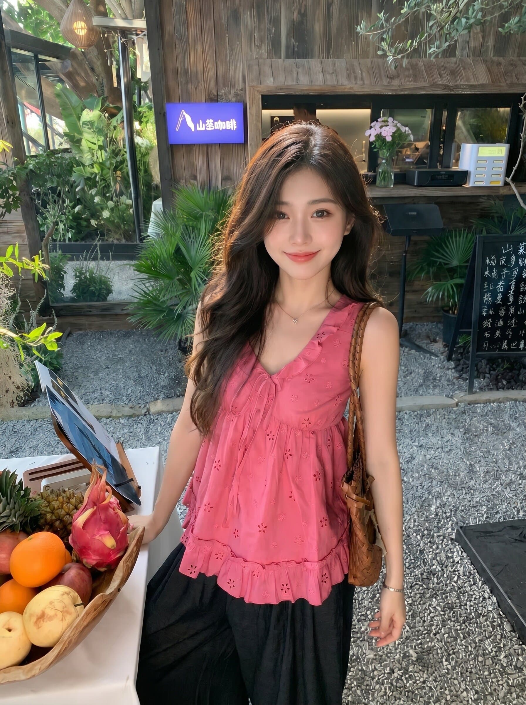 프랑스식 낭만주의 바람 로즈 레드 프릴 민소매 맨위 여성 2026 여름 새로운 작은 조끼 디자인 센스 작은 대중 이미지 3
