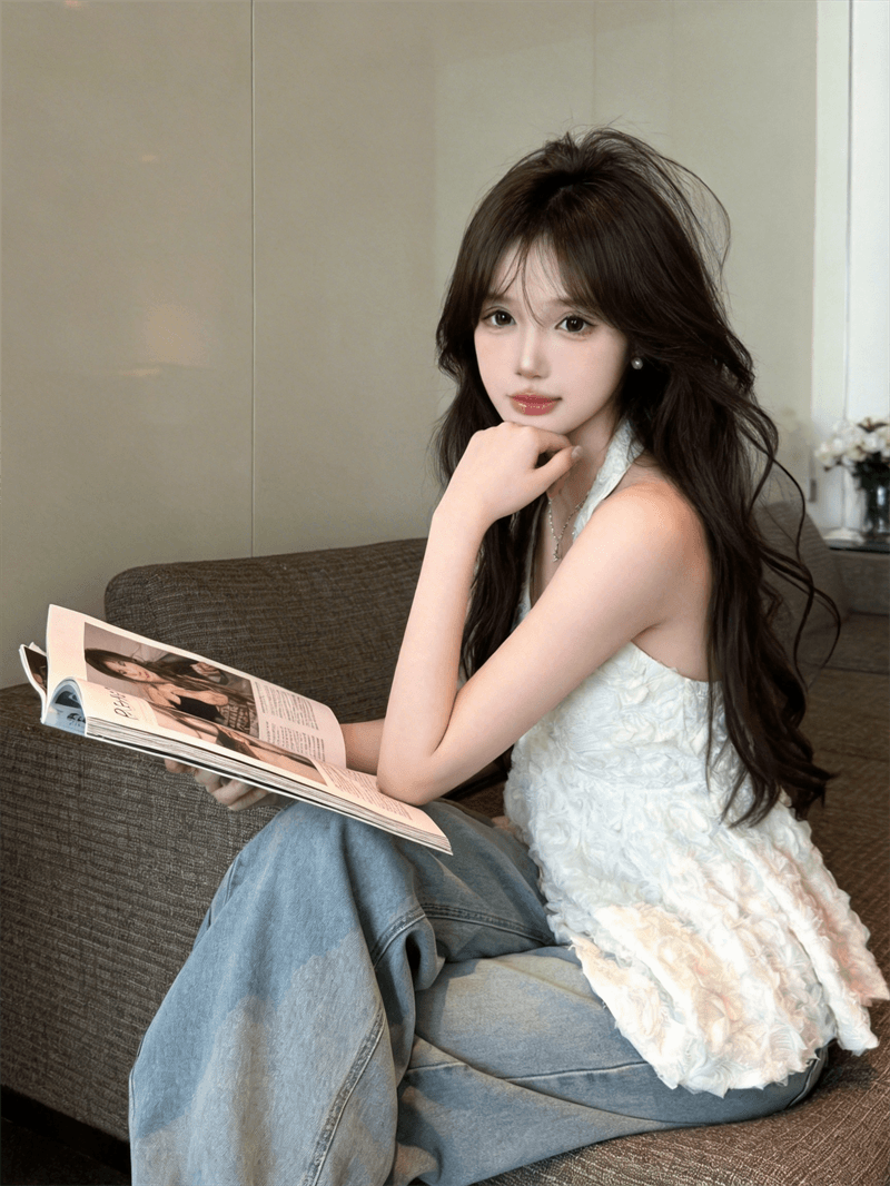 정가 실사 부드러운 달콤한 차 순수한 욕망 낭만주의 레이스 행침 목 작은 셔츠 분위기 센스 민소매 백리스 조끼 맨위 상세 이미지 25