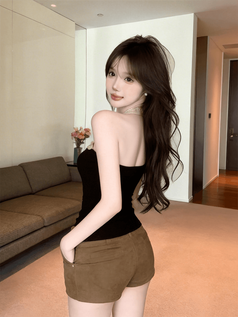 정가 실사 순수한 욕망 바람 섹시함 핫걸 행침 목 캐미솔 레이스 조각 만나는 맨위 상세 이미지 14