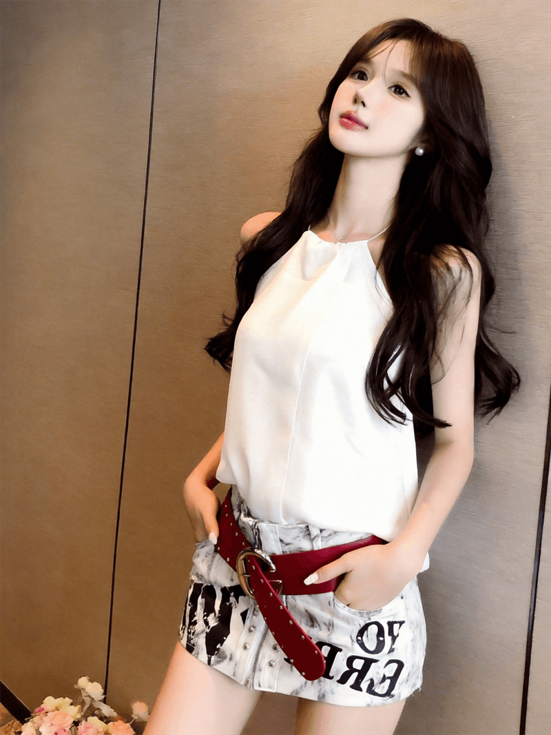 정가 실사 유럽과 미국 스타일 패션 품격 금속 칼라 행침 목 오프숄더 쉬폰 블라우스 루즈핏 디자인 센스 맨위 상세 이미지 1