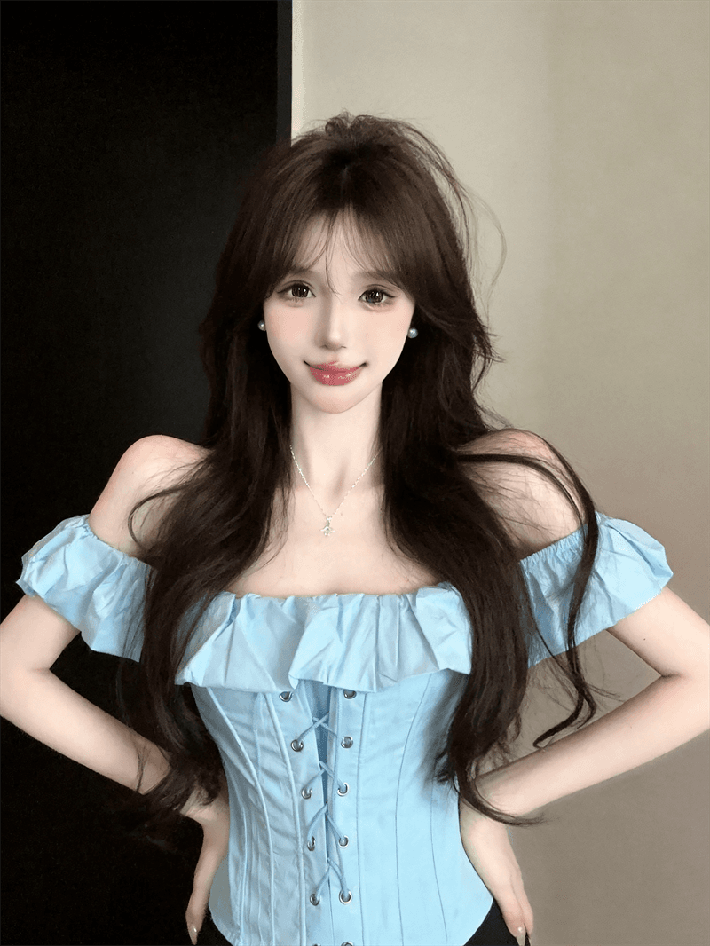 정가 실사 순수한 욕망 핫걸 아름다운 오프숄더 섹시함 화이트 낭만주의 스트랩 생선뼈 몸 코르셋 맨위 여성 상세 이미지 14