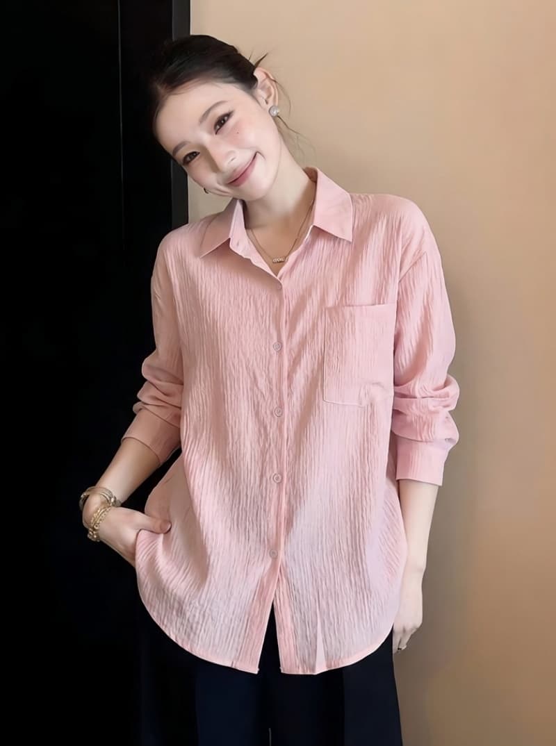 빅 사이즈 실사 긴팔 자외선 차단 루즈핏 슬림해 보이는 다용도 셔츠 맨위 이미지 4