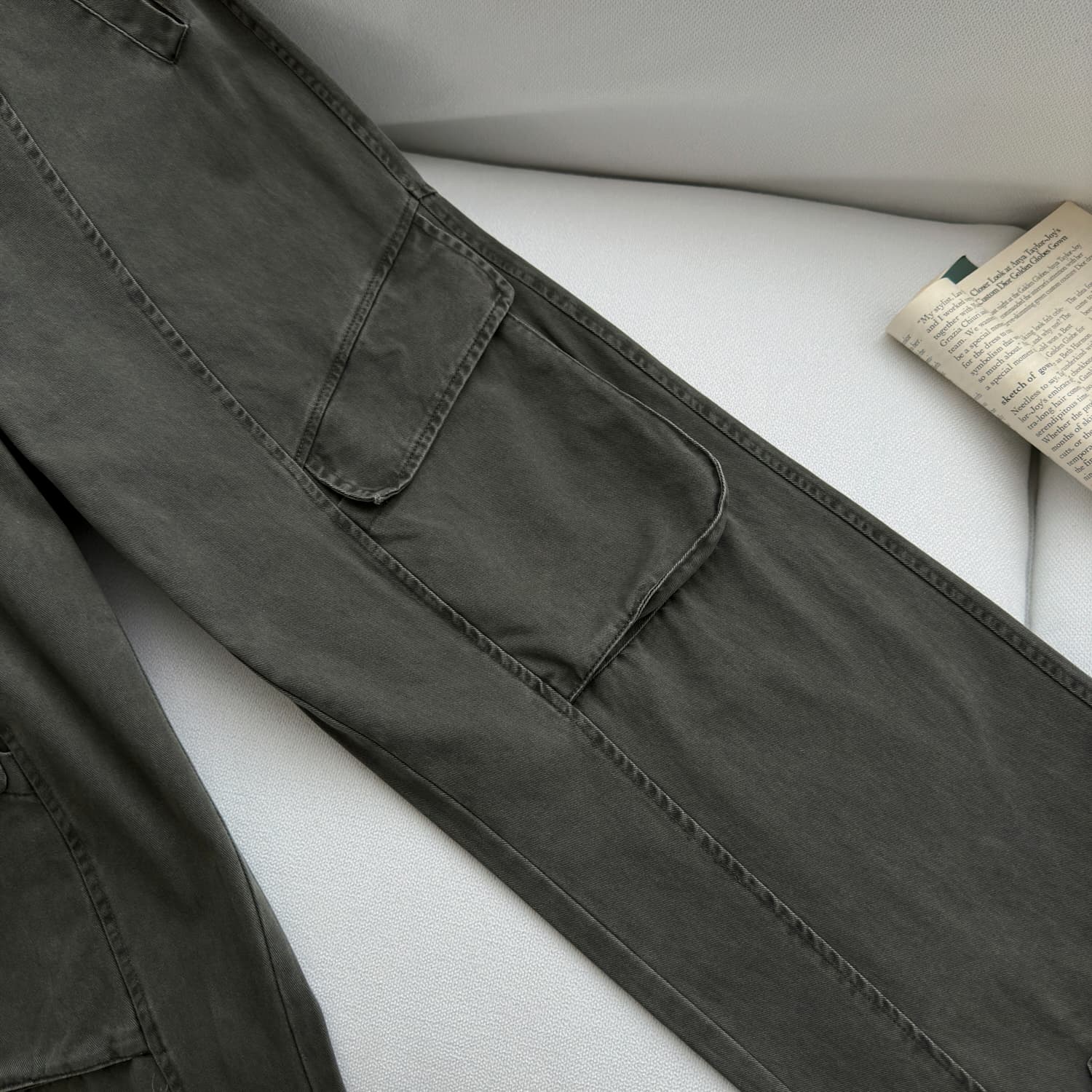 aaaaxbbb 새로운 숙박 vintage 둘 색상 워크웨어 팬츠 빅 포켓 워싱 면 바닥 청소 바지 캐주얼 바지 상세 이미지 13