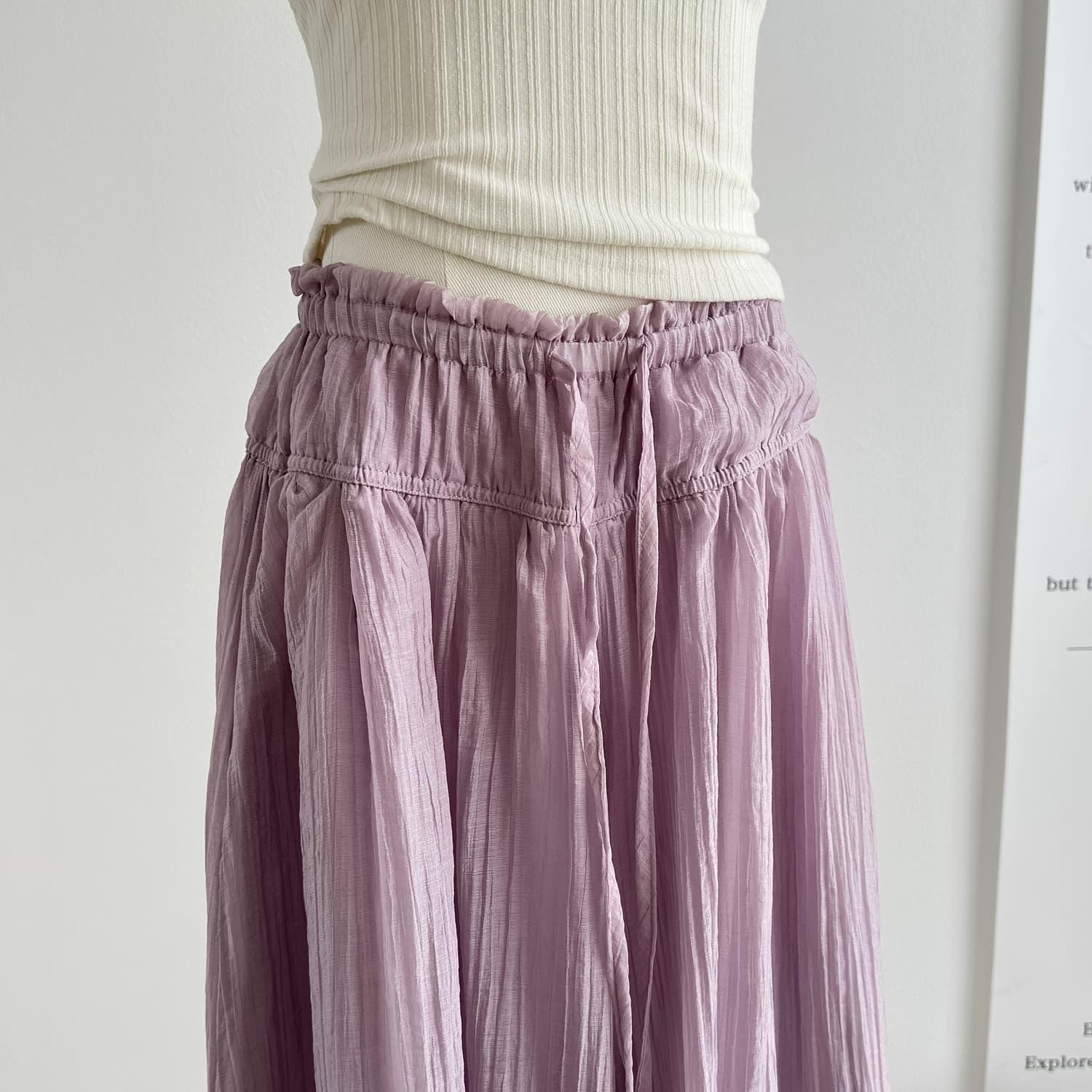 im ~까지 구름 바지 느긋한 도루 가을 센스 치마바지 여성 Xiamu 귀 핀치 Pleat 캐주얼 바지 루즈핏 슬림해 보이는 와이드 레그 팬츠 이미지 5