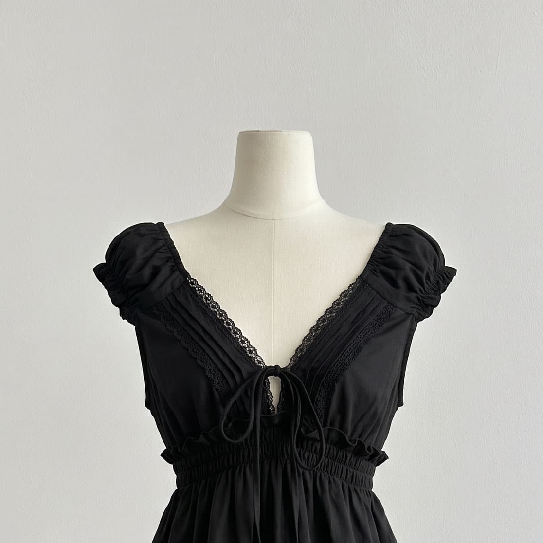 감사합니다. 아니요 고기 라이 경기 서울 V넥 프릴 거품 소매 티셔츠 여성 여름 부드러운 바람 몸매 가꾸기 캐주얼 다용도 맨위 상세 이미지 4