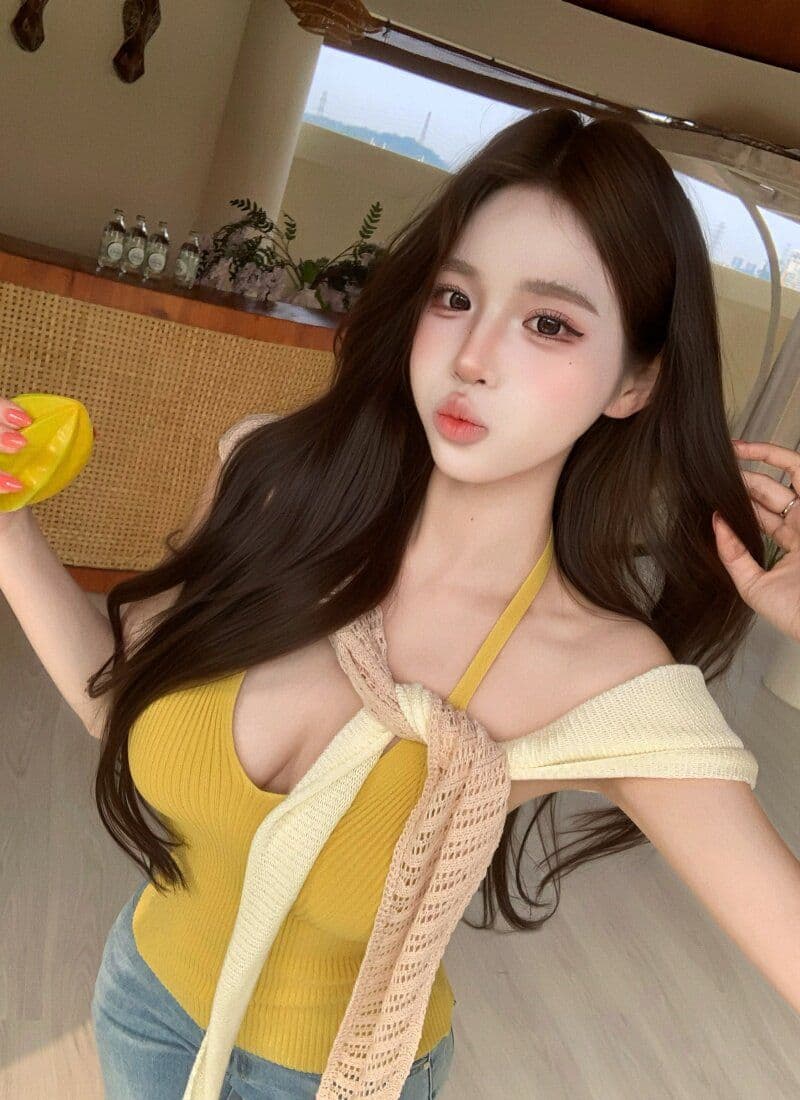 품격 핫걸 민소매 행침 목 슬립 여성 여름 스택 착용 배색 니트 숄 투피스 세트 상세 이미지 21
