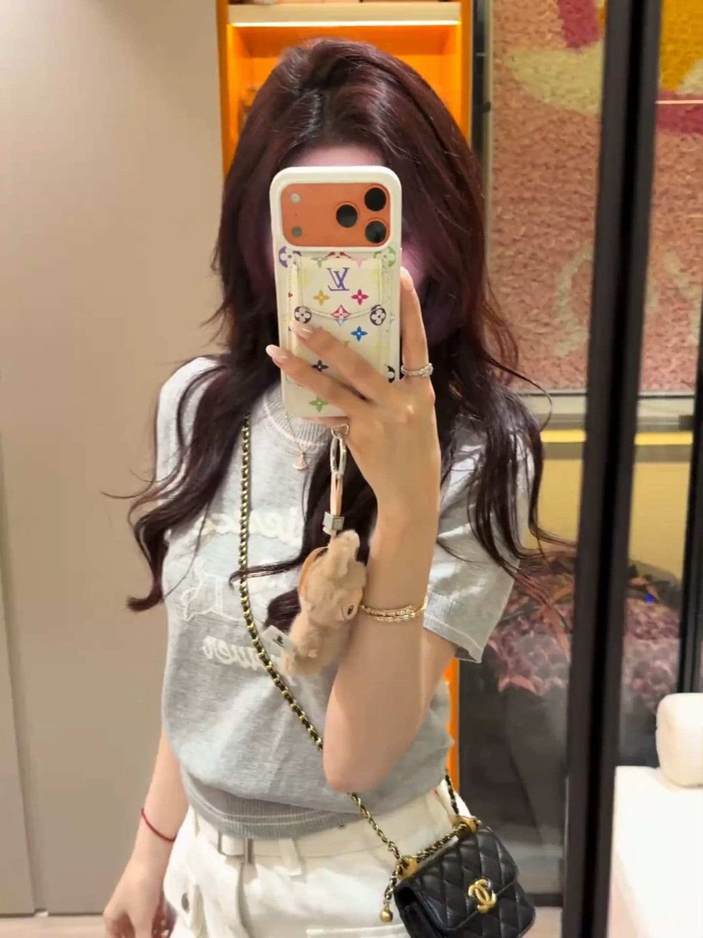 한 부서 살구 색상 강아지 자카드 니트 반팔 티셔츠 여성 여름 얇은 스타일 몸매 가꾸기 쇼트 스타일 맨위 상세 이미지 8