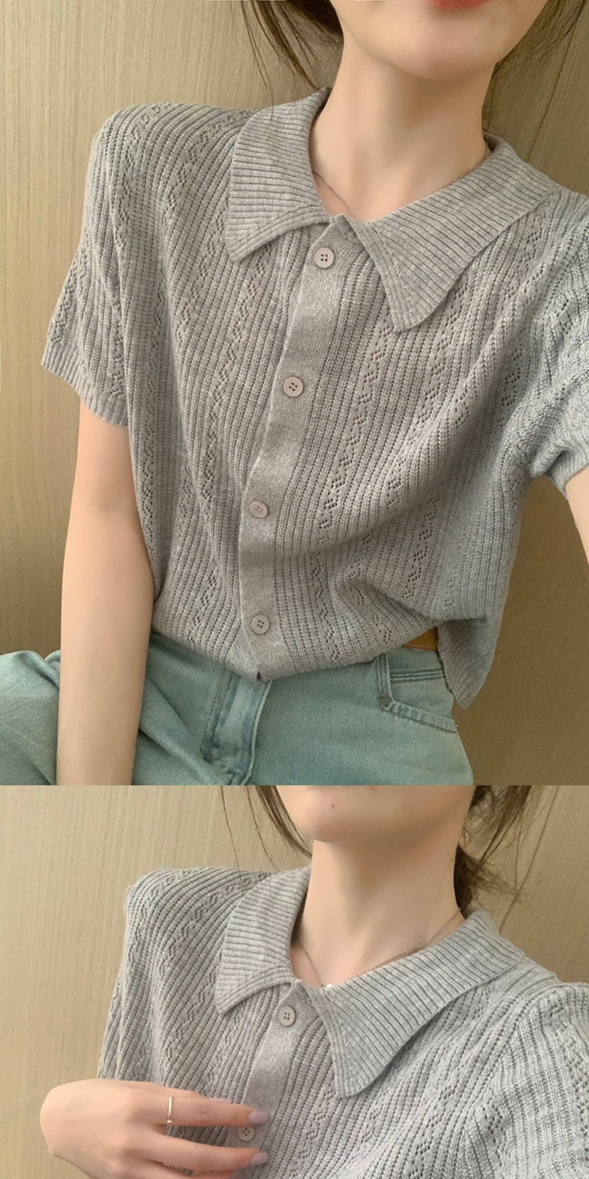 단색 POLO 칼라 마 재료 작은 셔츠 2026 여름 새로운 한국 스타일 다용도 슬림해 보이는 맨위 여성 상세 이미지 21