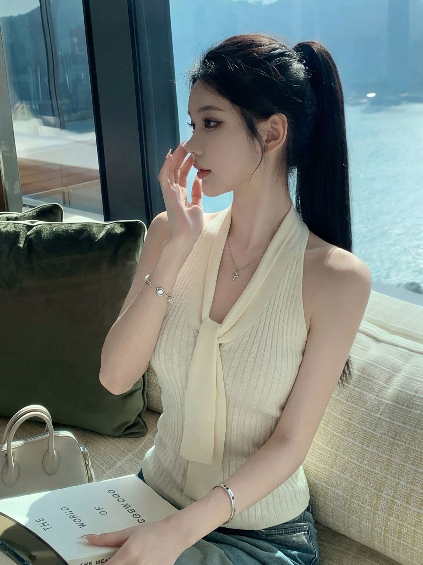 한 부서 아름다운 작은 슬링 맨위 여성 여름 새로운 디자인 센스 아름다운 핫걸 민소매 조끼 이미지 3