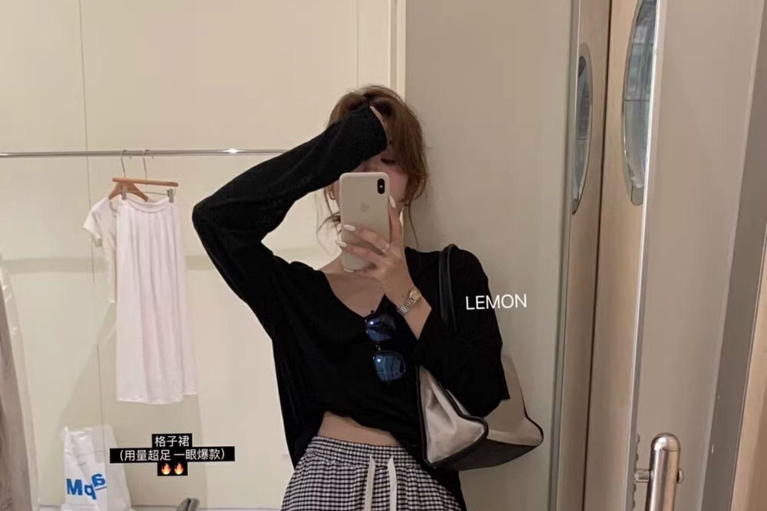 대나무 마디 리브 V넥 긴팔 자외선 차단 블라우스 외부 가져 가라. 셔츠 Tulle 맨위 상세 이미지 2