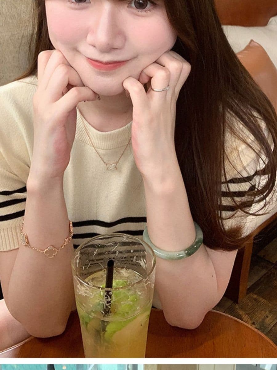 라운드 넥 스트라이프 살구 색상 니트 스웨터 여성 얇은 스타일 반팔 티셔츠 캐주얼 다용도 오래된 돈 바람 맨위 상세 이미지 15