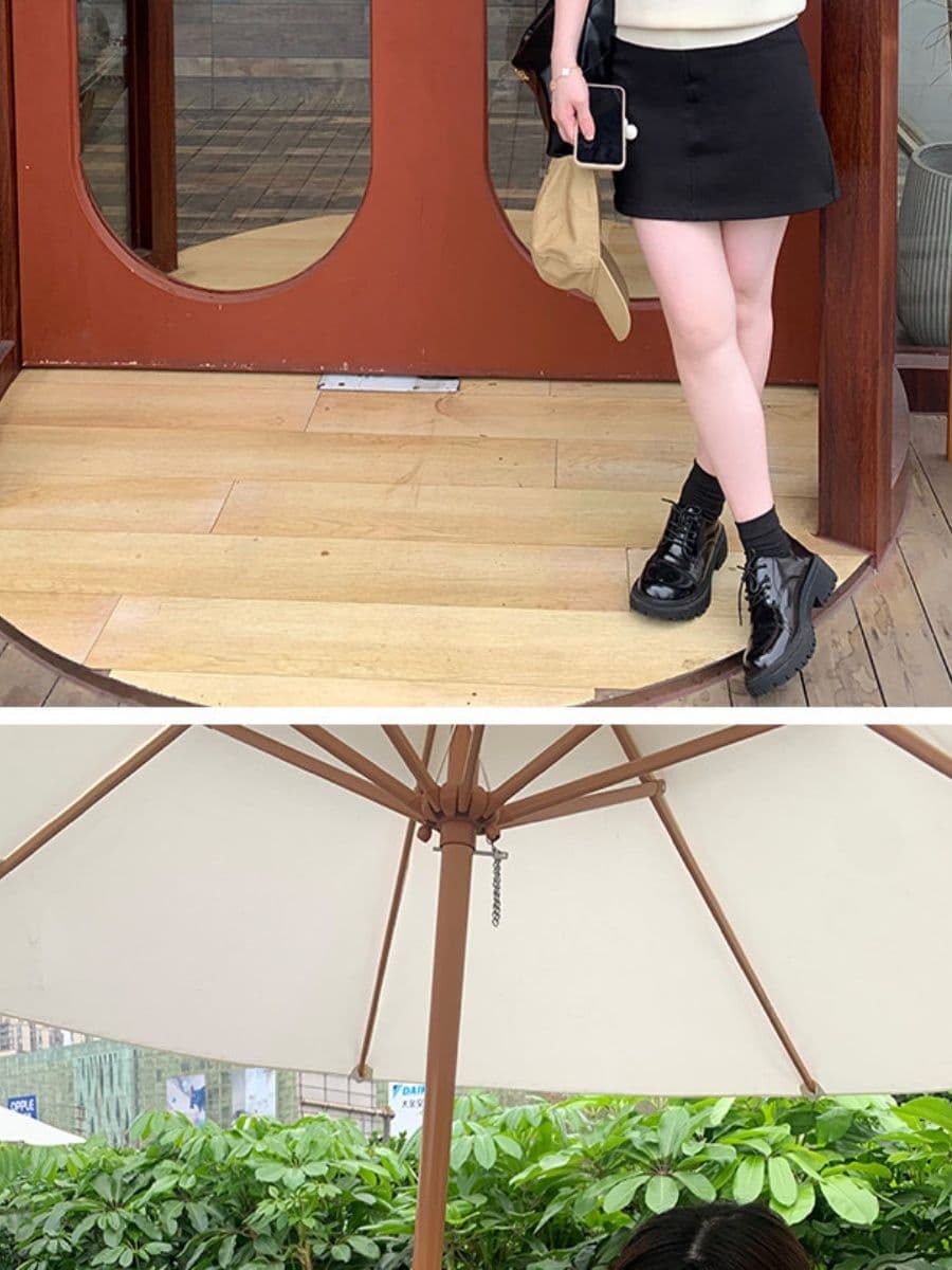 라운드 넥 스트라이프 살구 색상 니트 스웨터 여성 얇은 스타일 반팔 티셔츠 캐주얼 다용도 오래된 돈 바람 맨위 상세 이미지 23