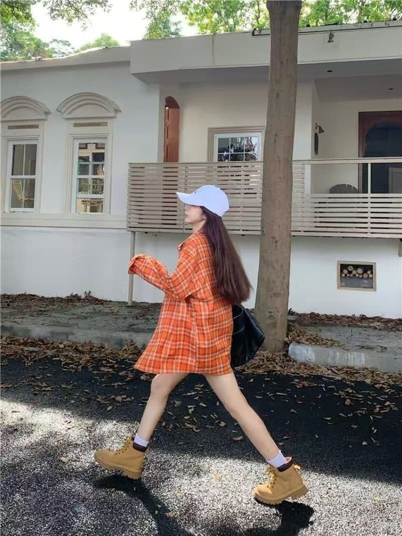 아메리칸 조수 브랜드 봄 새로운 한 부서 레트로 체크무늬 긴팔 셔츠 커플 루즈핏 다용도 셔츠 여성 상세 이미지 15