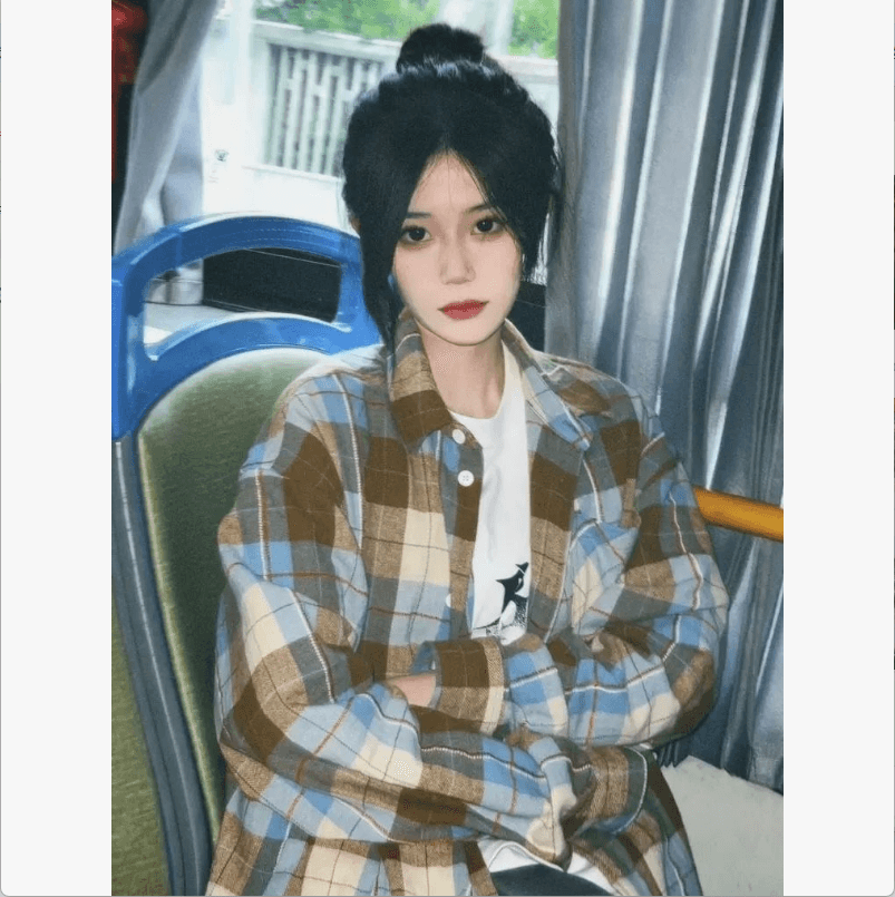 일본식 레트로 체크무늬 셔츠 외출용 여성 2026 새로운 홍콩 느낌 chic 루즈핏 캐주얼 커플 섹션 셔츠